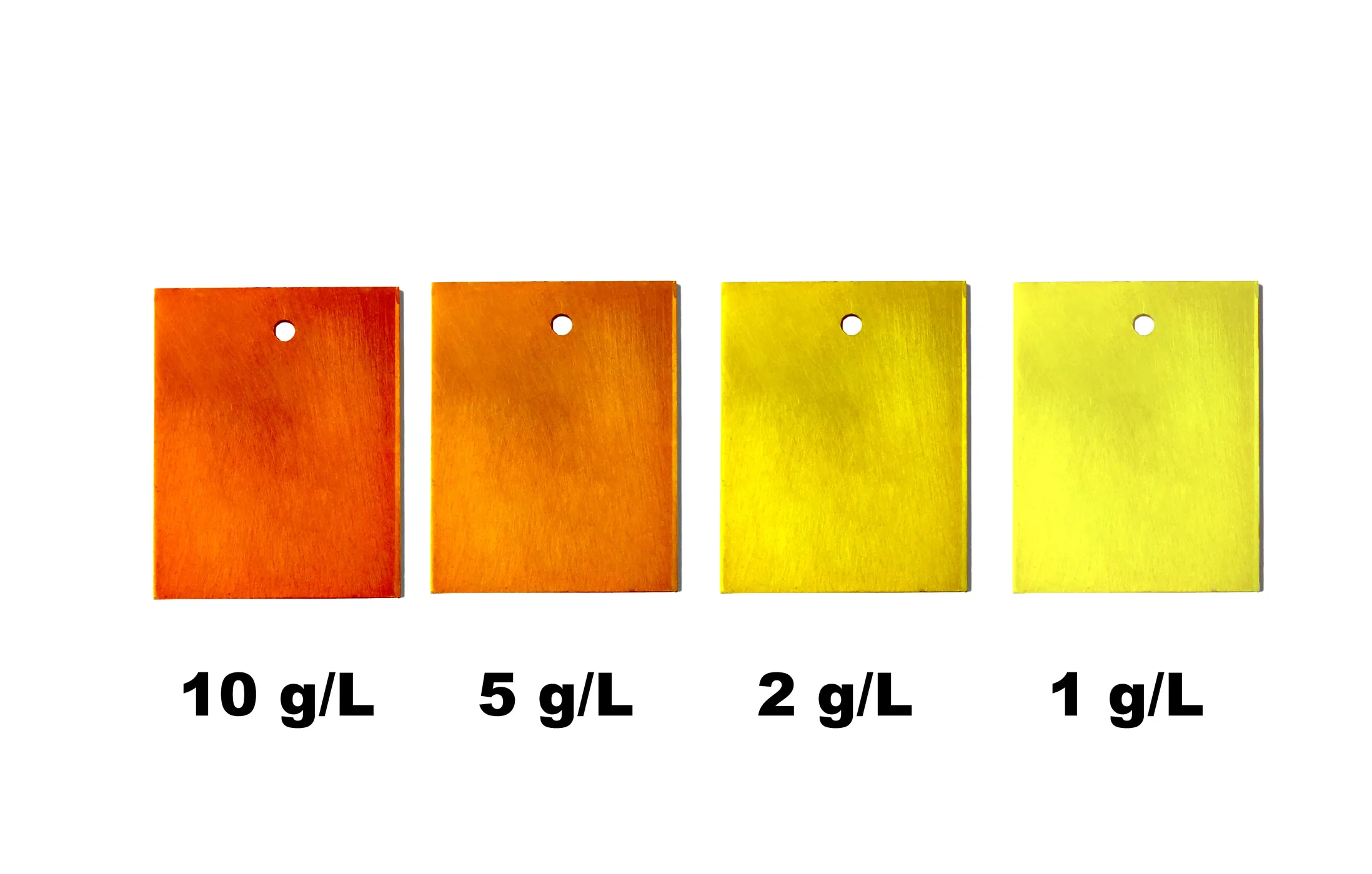 Aluminium selbst farbig eloxieren mit Eloxalfarbe gelb - Eloxal Farbkarte Gelb von Tifoo
